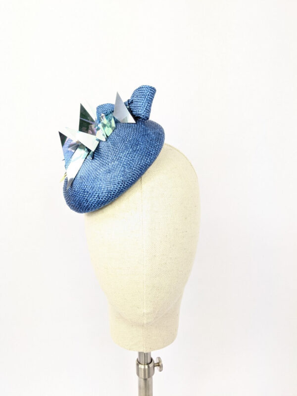 Hand made blue button hat