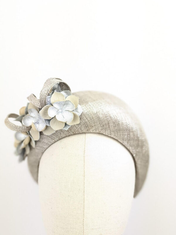 Hand made silver bridal crown with flowers